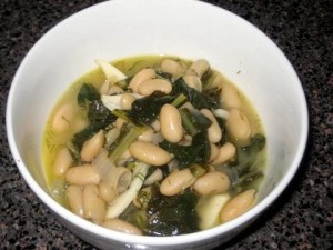 Piyaz- White Beans and Kale with a Dill Lemon Broth